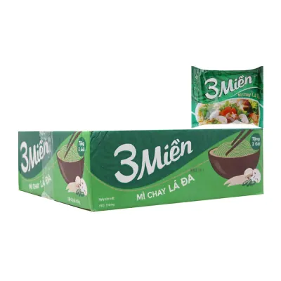 Thùng 30 Gói Mì Reeva 3 Miền Chay Lá Đa 65g