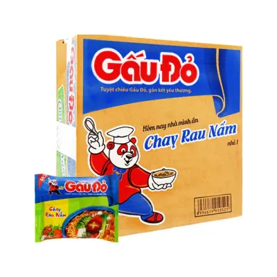 Mì Gấu Đỏ Chay Rau Nấm 30x62g/63g