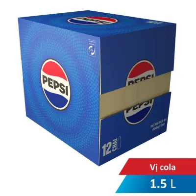 Thùng 12 Nước Ngọt Có Ga Pepsi Vị Cola Chai 1.5L