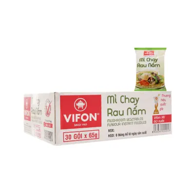 Thùng 30 Gói Mì Chay Vifon Rau Nấm 65g