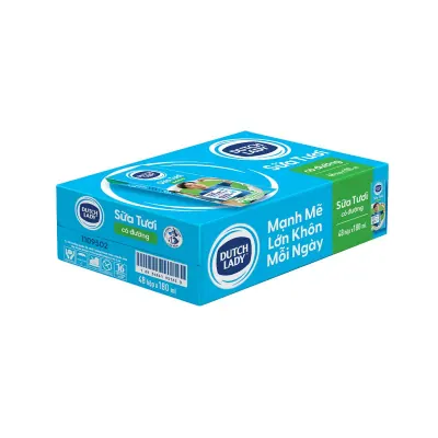 Sữa Tiệt Trùng Dutch Lady Có Đường 48x180ml