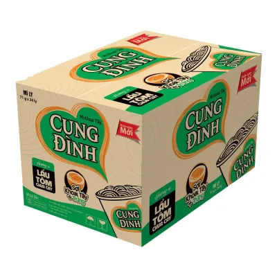 Thùng 24 Ly Mì Cung Đình Tôm Chua Cay 71g