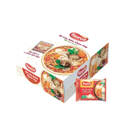 Thùng 30 Gói Mì Reeva Lẩu Nấm Chua Cay 85g