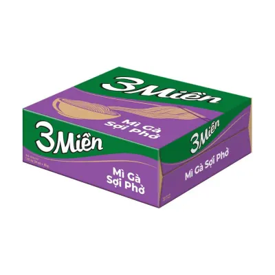 Mì 3 Miền Gà Sợi Phở 30 x 65g