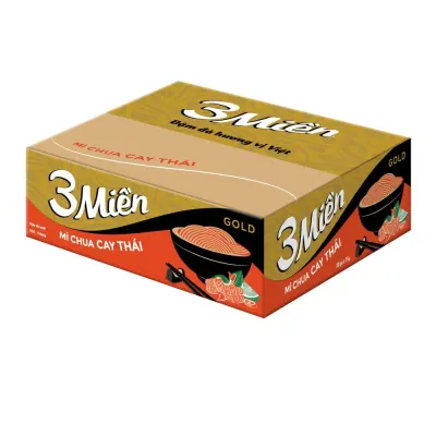 Thùng 30 Gói Mì Reeva 3 Miền Chua Cay Thái 75g