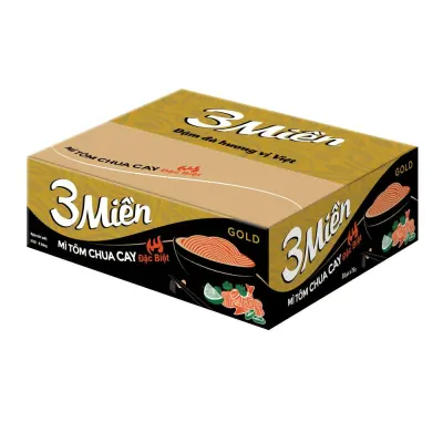 Thùng 30 Mì 3 Miền Tôm Chua Cay Đặc Biệt 75g