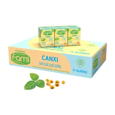 Sữa Đậu Nành Fami Canxi Ít Đường 36 x 200ml