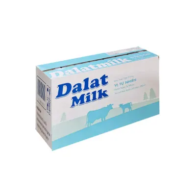 Sữa Tươi Tiệt Trùng Dalat Không Đường 48x180ml