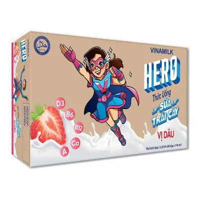 Sữa Trái Cây Vinamilk Hero Dâu 48 x 110ml