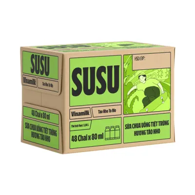 Thùng 48 Sữa Chua Uống Susu Táo Nho 80ml
