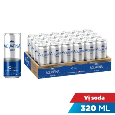 Thùng 24 Nước Có Ga Aquafina Soda Lon 320ml