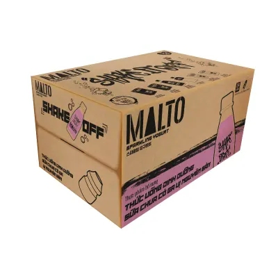 Thùng 24 Thức Uống Dinh Dưỡng Sữa Chua Có Gas Malto Vị Nguyên Bản Lốc 340ml
