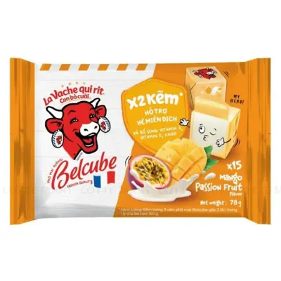 Phô Mai Con Bò Cười Belcube Vị Xoài Chanh Dây 78g