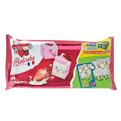 Phô Mai Belcube Con Bò Cười Hương Dâu 125g