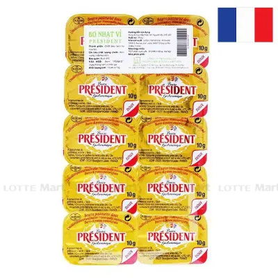 Vỉ 10 Viên Bơ Lạt President 10g