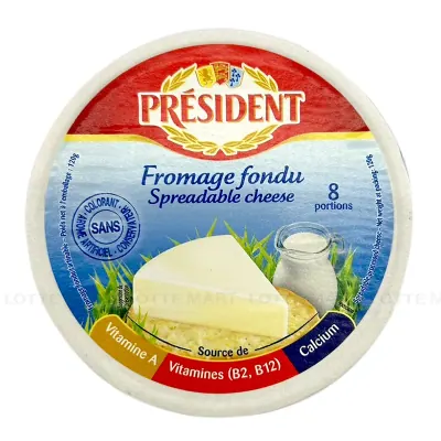Phô Mai Phết Chế Biến President Hộp 120g (8 Viên)