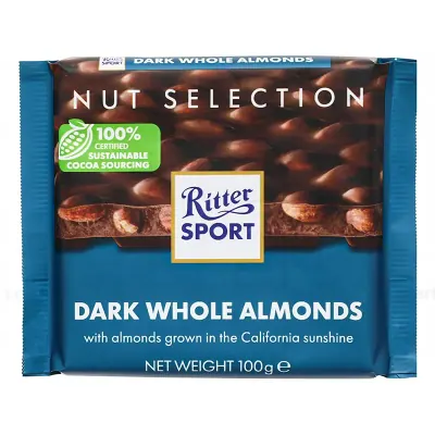 Socola Đen Nhân Hạnh Nhân Ritter Sport Gói 100g