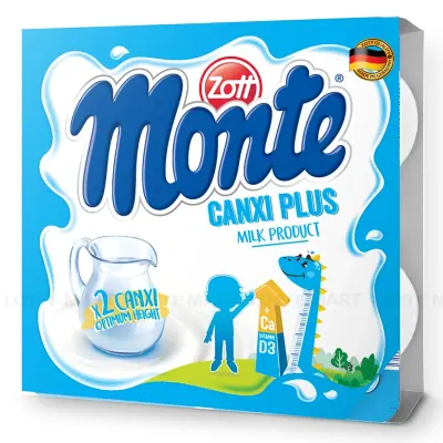 Lốc 4 Hũ Váng Sữa Zott Monte Canxi Plus 55g
