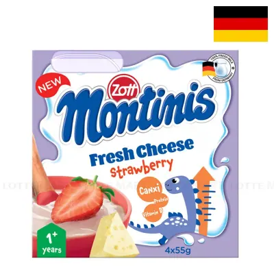 Lốc 4 Hũ Phô Mai Tươi Zott Montinis Vị Dâu 55g