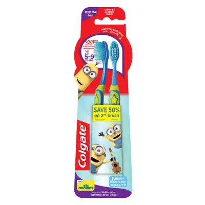 Bộ 2 Bàn Chải Colgate Trẻ Em Minion 5- 9 Tuổi