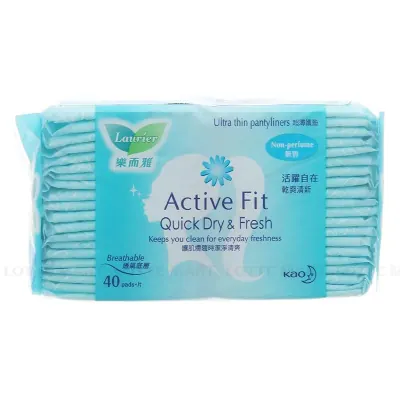 Băng Vệ Sinh Laurier Active Fit Hàng Ngày Không Hương Gói 40 Miếng