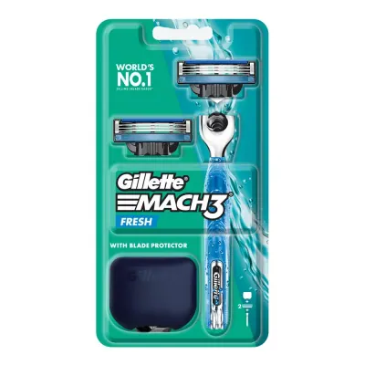 Dao Cạo Râu Gillette Mach 3 Aqua Grip (1 Cán + 2 Đầu Lưỡi)
