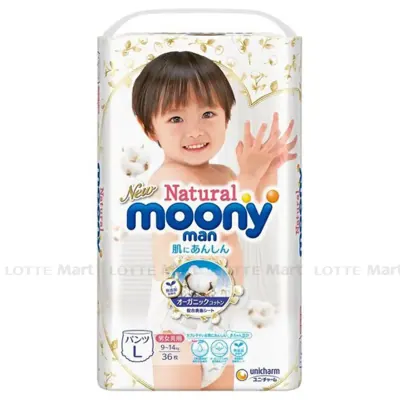 Tã Quần Moony Cao Cấp Natural Nhật Bản Size L 36 Miếng (9-14kg)