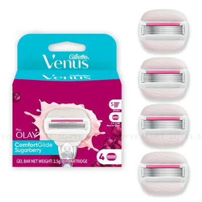 Lưỡi Dao Cạo Râu Gillette Comfortgilde Hương Olay Sugarberry Hộp 4 Cái