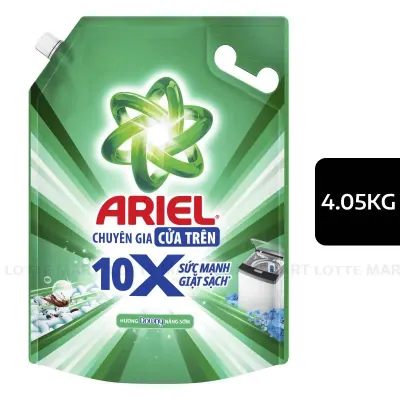 Nước Giặt Ariel Sức Mạnh Giặt Sạch 10x Cho Máy Giặt Cửa Trên Túi 4.05kg