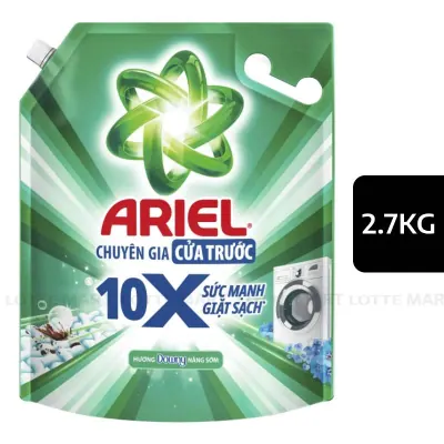 Nước Giặt Ariel Sức Mạnh Giặt Sạch 10x Cho Máy Giặt Cửa Trước Túi 2.7kg