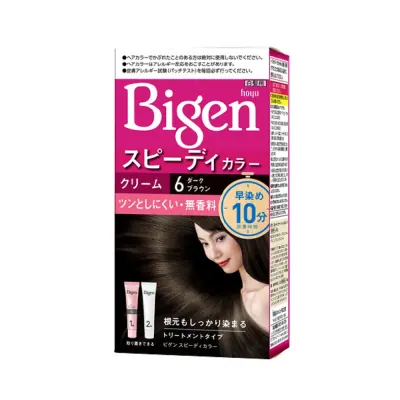 Kem Nhuộm Tóc Bigen Speddy Color 6 Nâu Đen 80g