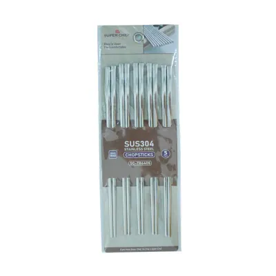 Bộ 5 Đôi Đũa Inox 304 Super Chef Thân Vuông TB6405