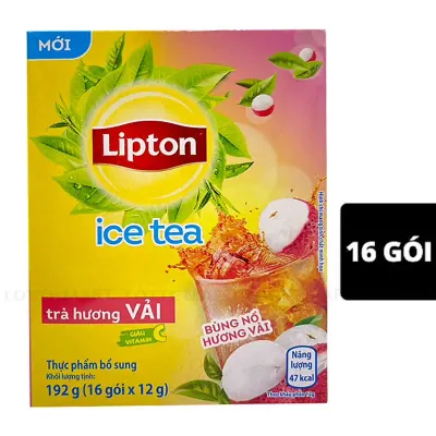Trà Hòa Tan Lipton Vị Vải Hộp 16 Gói x 12g