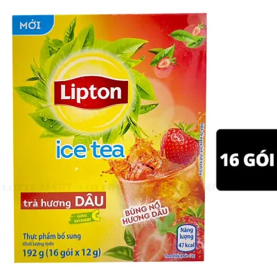 Trà Hòa Tan Lipton Vị Dâu Hộp 16 Gói x 12g