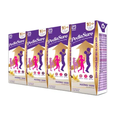 Lốc 4 Hộp Sữa Bột Pha Sẵn Abbott Pediasure 10+ Hương Vani 180ml
