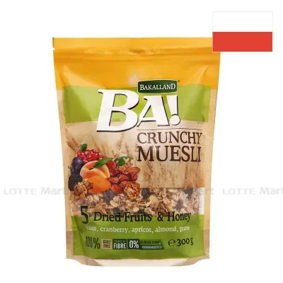 Ngũ Cốc Bakalland Muesli 5 Loại Trái Cây Sấy và Mật Ong Túi 300g