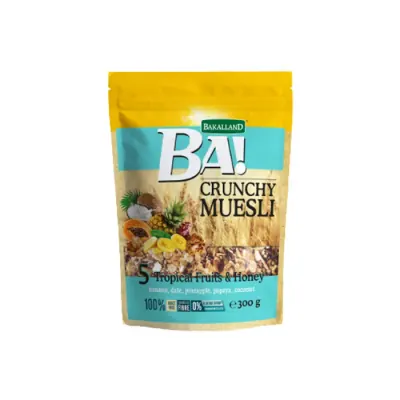 Bột Ngũ Cốc BA! Crunchi Muesli 5 Tropical Fruits & Honey 300g