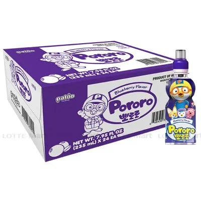 Thùng 24 Chai Nước Trái Cây Pororo Vị Việt Quất 235ml