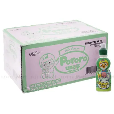 Thùng 24 Chai Nước Trái Cây Pororo Vị Táo 235ml