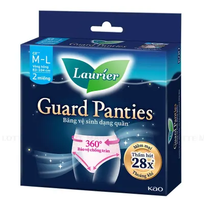 Băng Vệ Sinh Ban Đêm Laurier Dạng Quần Size M-L Hộp 2 Miếng