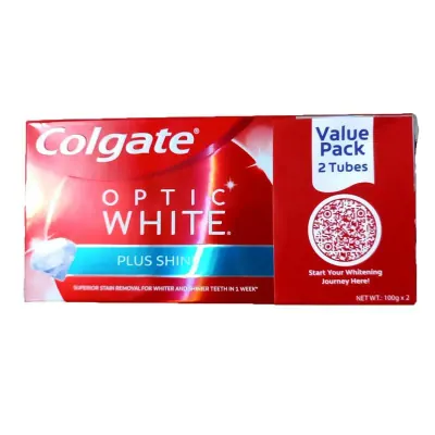 Bộ 2 Kem Đánh Răng Colgate Optic White Plus Shine 100g