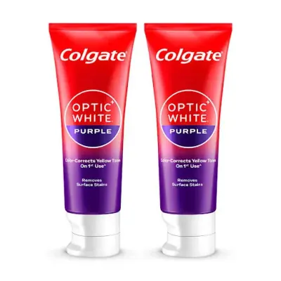 Bộ 02 Kem Đánh Răng Colgate Optic White Purple 100g
