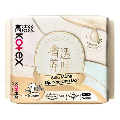 Băng Vệ Sinh Kotex Cicada Siêu Mỏng Có Cánh 24cm Gói 7 Miếng