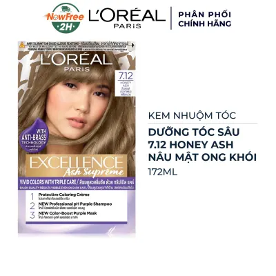 Kem Nhuộm L'Oréal Dưỡng Tóc Sâu 7.12 Nâu Mật Ong Khói 172ml