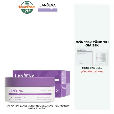 Mặt Nạ Mắt Lanbena Retinol Ngừa Lão Hóa, Mờ Nếp Nhăn 60 Miếng