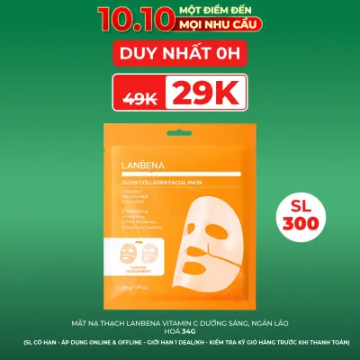 Mặt Nạ Thạch Lanbena Vitamin C Dưỡng Sáng, Ngăn Lão Hoá 34g