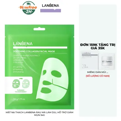 Mặt Nạ Thạch Lanbena Rau Má Làm Dịu, Hỗ Trợ Giảm Mụn 34g