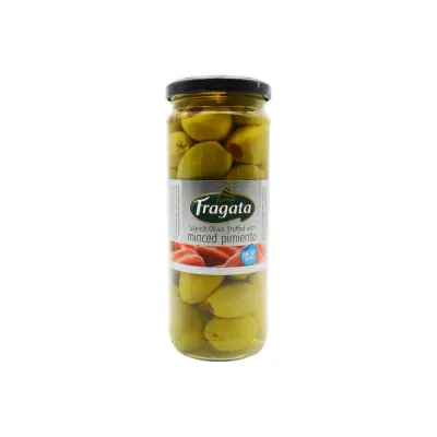 Olive Xanh Fragata Trái Nhỏ Có Nhân Ớt Ngọt 450g