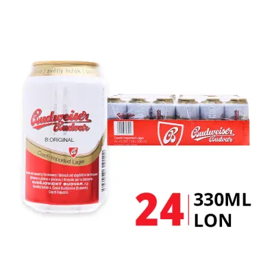 Thùng 24 Lon Bia Budvar Vàng 5% 330ml
