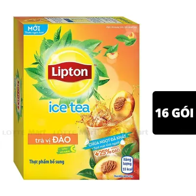 Trà Đào Lipton Hòa Tan Tươi Mát Tỉnh Người 16 Gói 12g